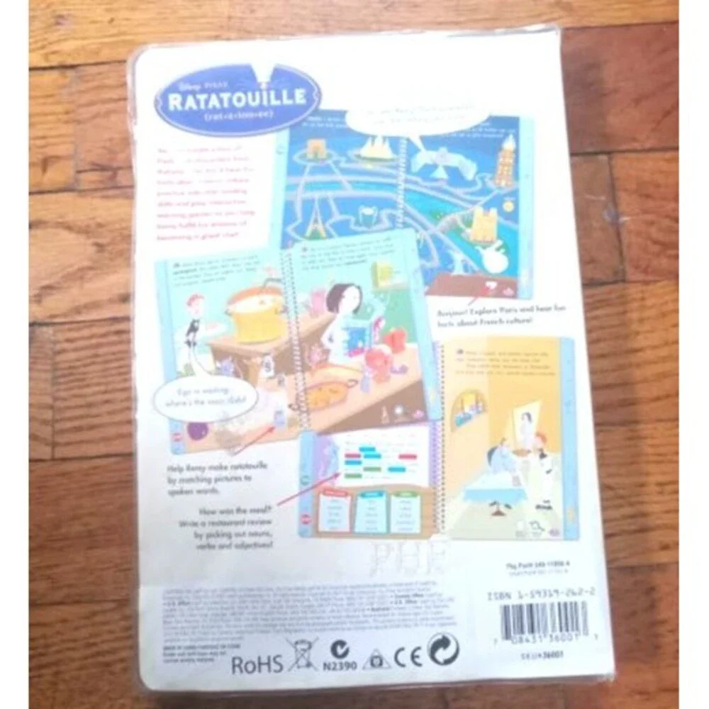 LeapFrog LeapPad Disney Pixar RATATOUILLE K-1st Grade Book & Cartridge